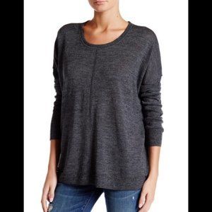 Madewell Gray Long Drop Sleeve Wool Crew Neck Cozy Knit Pullover Sweater Top M